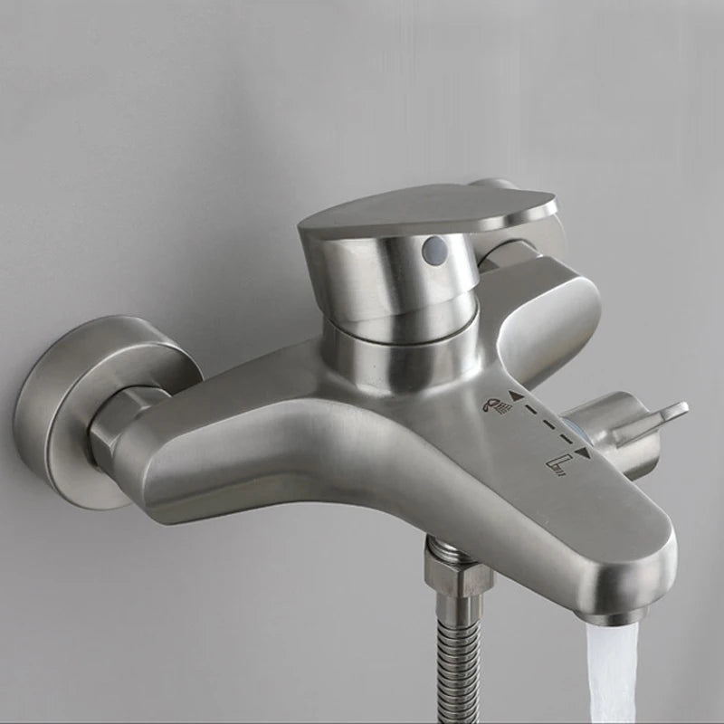 ShowerEase Wall Mounted Shower Faucet with Rotary or Pull-Up Diverter