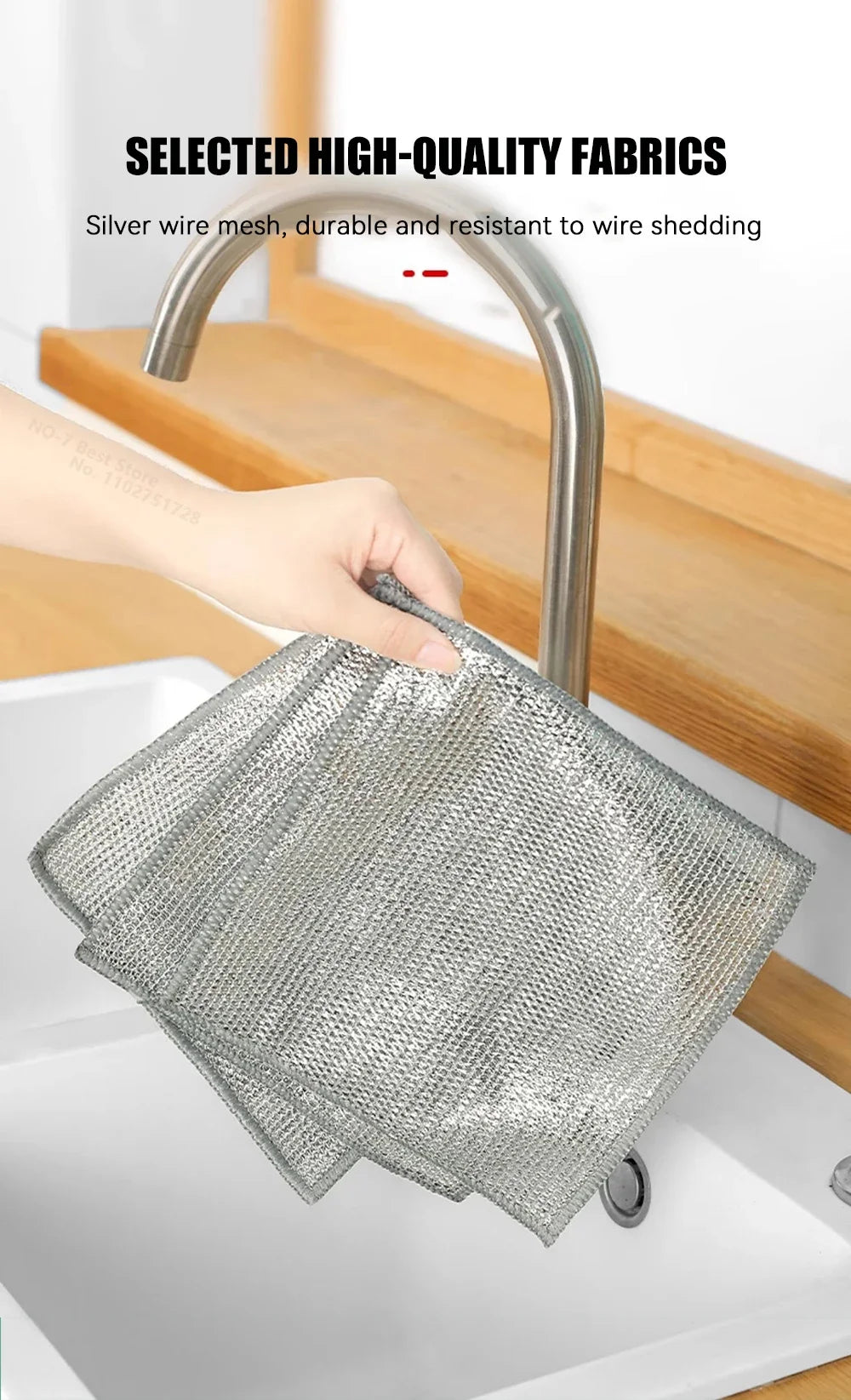 ShowerEase Magic Dishcloth - Silver Wire Cleaning Cloth