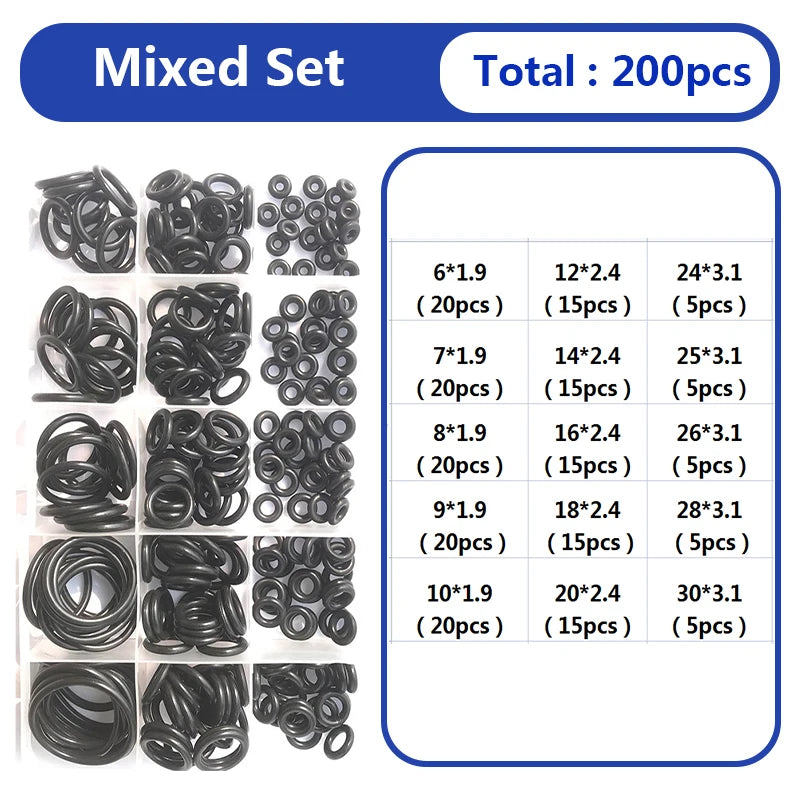 ShowerEase O-Ring Rubber Seal Set - Mixed Sizes Waterproof Seal Ring