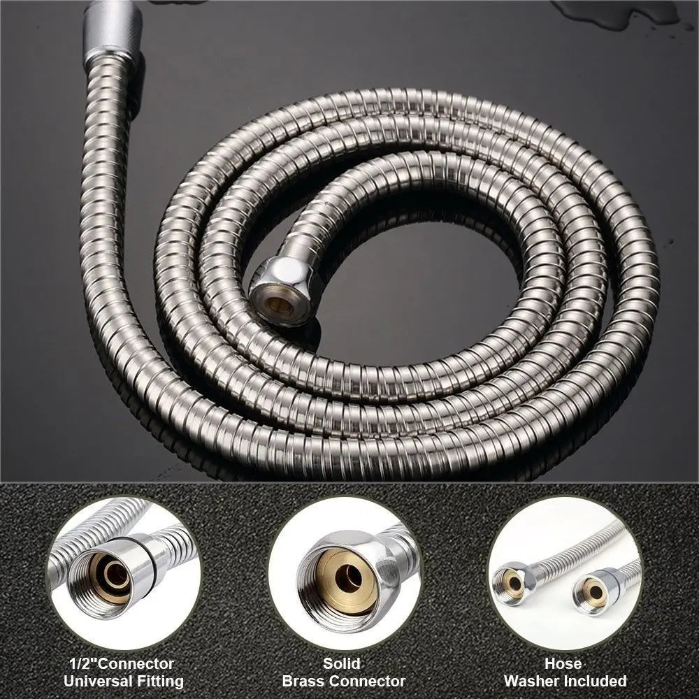 ShowerEase Stainless Steel and PVC Shower Hoses - 1-3M