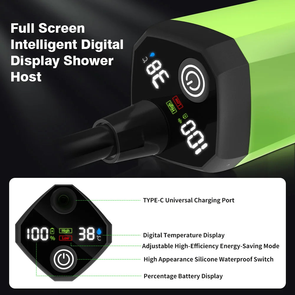 ShowerEase Portable Camping Shower Pump – Digital Display
