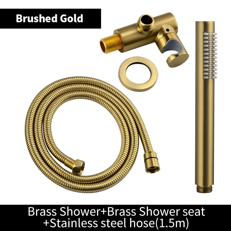 ShowerEase Solid Brass Hand Shower Kit – Wall Mount Sprayer Set with Hose