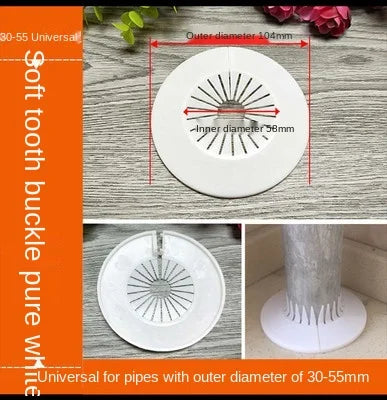 ShowerEase Round 4-Point Faucet Cover Plate – Decorative Wall Hole Cover