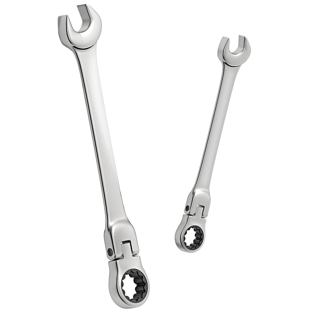 ShowerEase Ratchet Spanner Wrench Set – Flexible Head, Metric, with Canvas Bag
