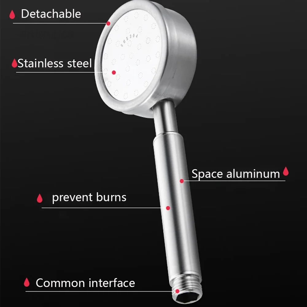 ShowerEase Stainless Steel Handheld Shower Set: Head, Holder & Hose