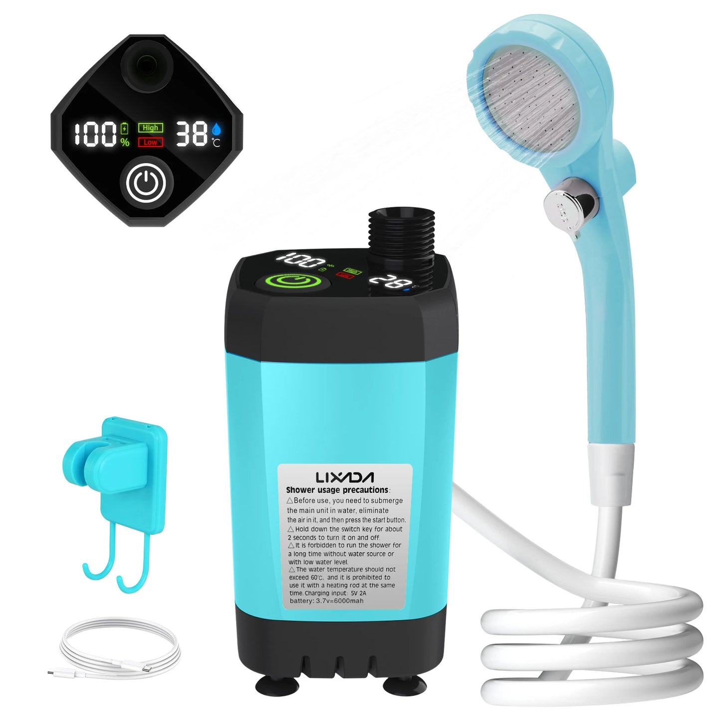 ShowerEase Portable Camping Shower Pump – Digital Display