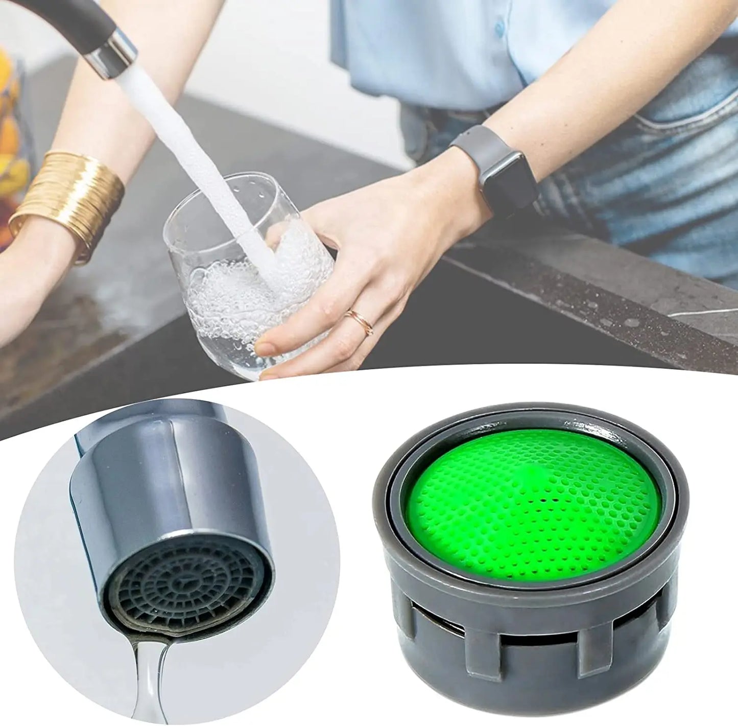 ShowerEase Universal Faucet Aerator Flow Restrictor - Water Saving