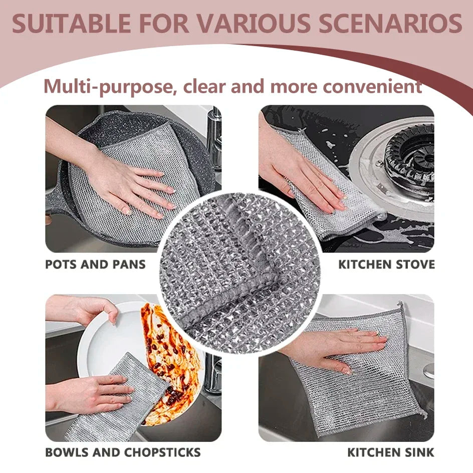 ShowerEase Magic Dishcloth - Silver Wire Cleaning Cloth