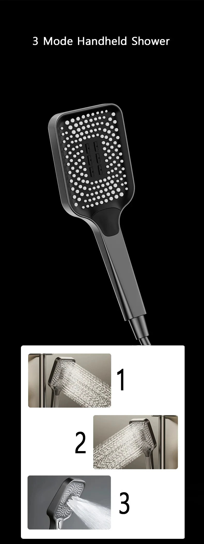ShowerEase Piano Key Shower System – LED Digital Display, Brass Faucet