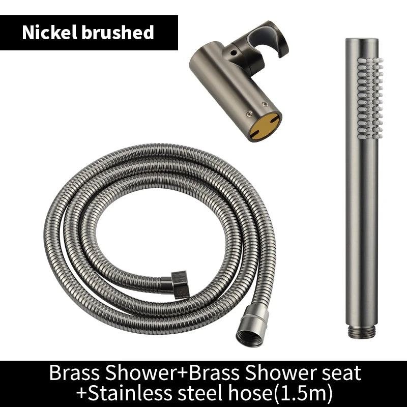 ShowerEase Solid Brass Hand Shower Kit – Wall Mount Sprayer Set with Hose