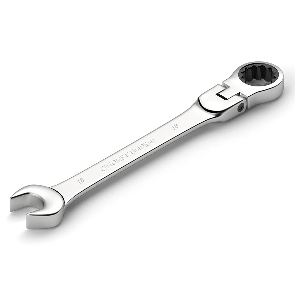 ShowerEase Ratchet Spanner Wrench Set – Flexible Head, Metric, with Canvas Bag