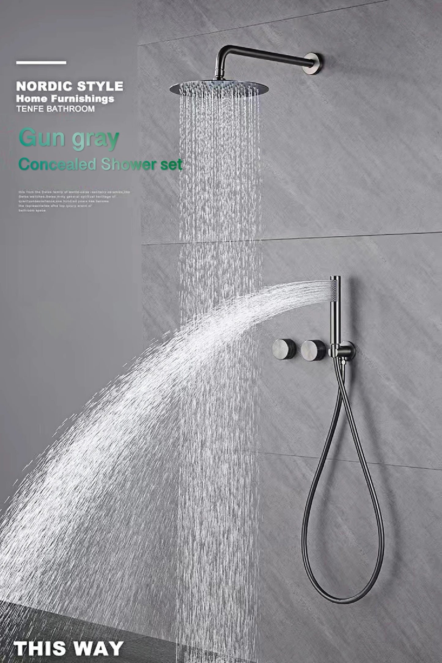 ShowerEase Luxury Gun Brass Shower System – Dual Handle Design