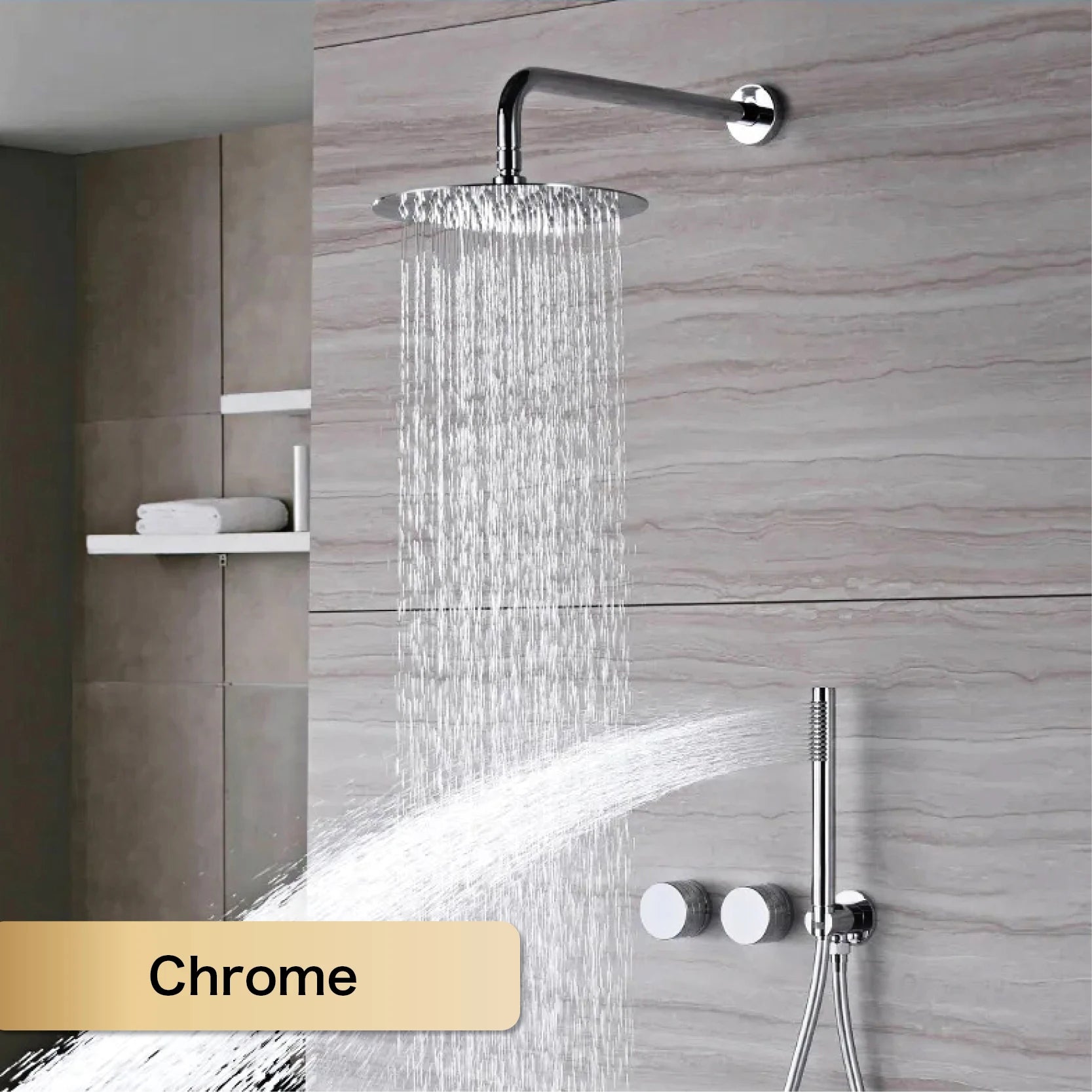ShowerEase Luxury Gun Brass Shower System – Dual Handle Design