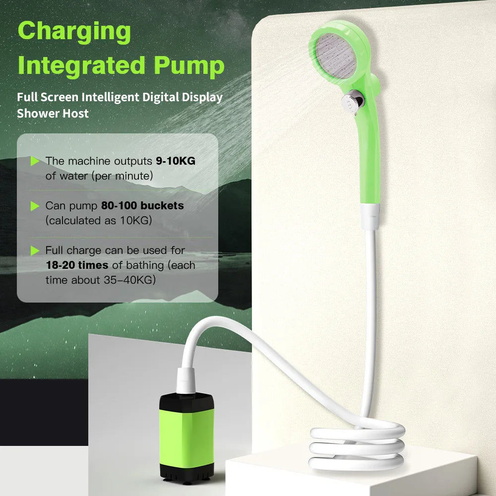ShowerEase Portable Camping Shower Pump – Digital Display