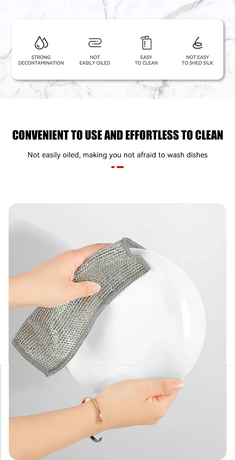 ShowerEase Magic Dishcloth - Silver Wire Cleaning Cloth