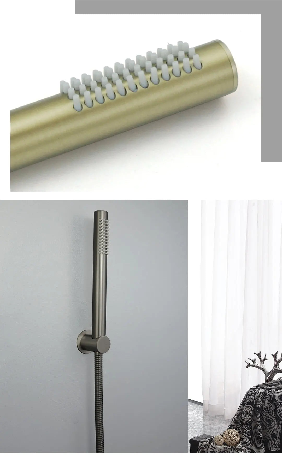 ShowerEase AquaStream Stainless Steel Handheld Shower Head