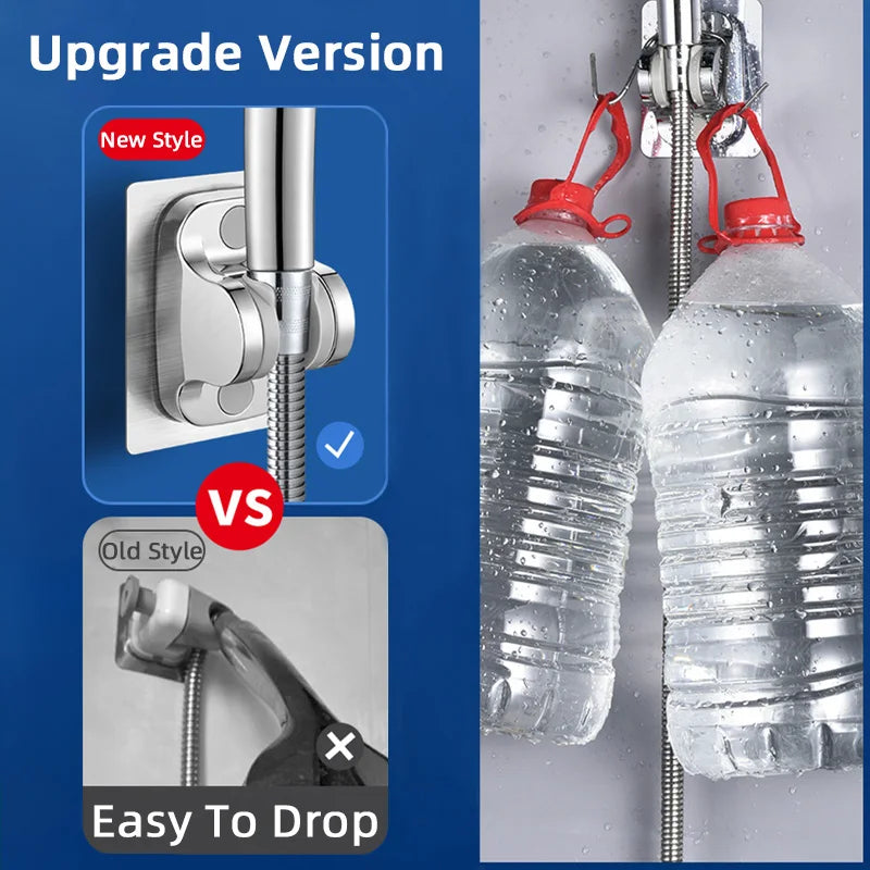 ShowerEase Universal Shower Head Holder - Self Adhesive, 120° Rotation