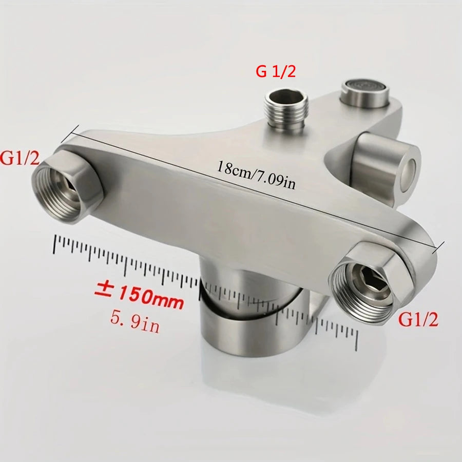 ShowerEase Wall Mounted Shower Faucet with Rotary or Pull-Up Diverter