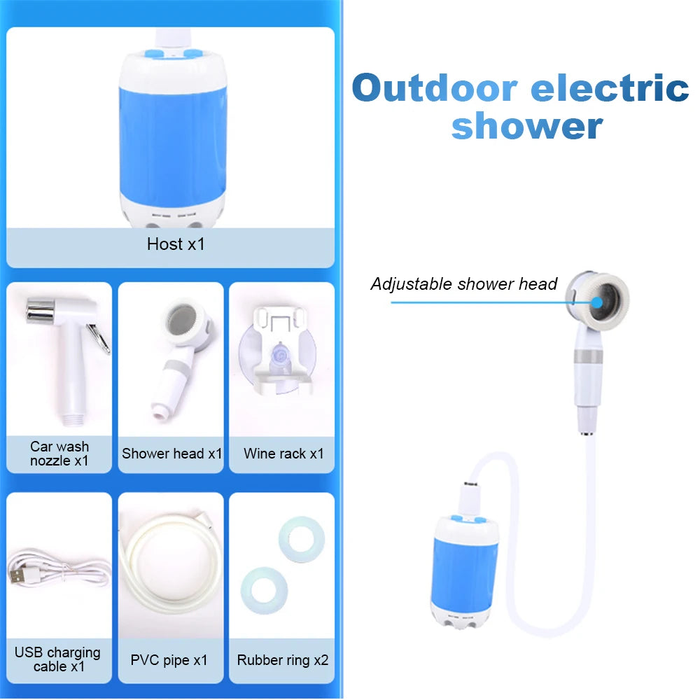ShowerEase Portable Electric Shower Set - Handheld, USB Rechargeable