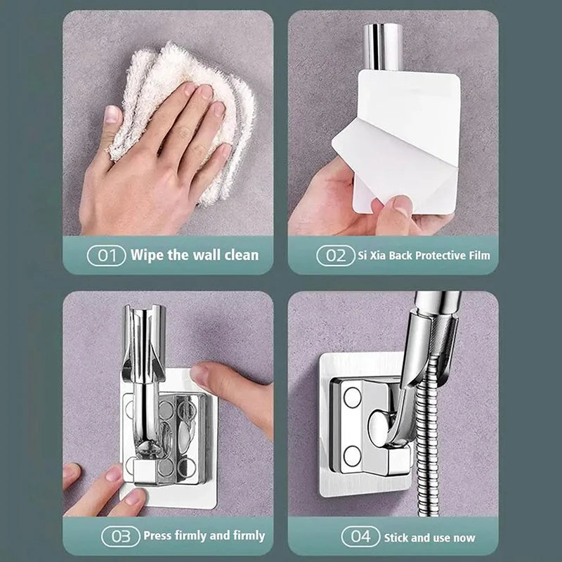ShowerEase Adjustable Self-Adhesive Shower Head Holder