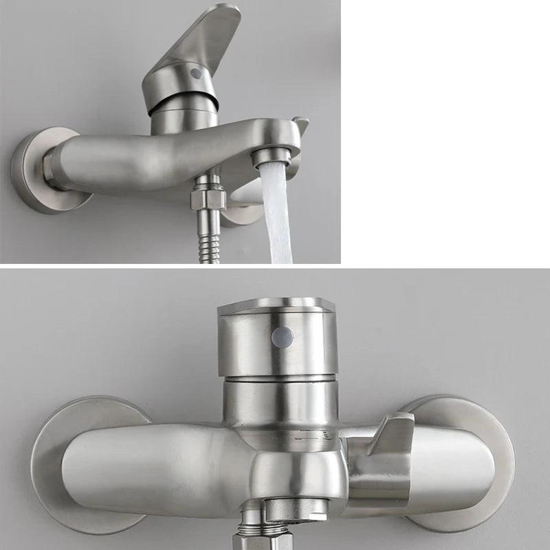 ShowerEase Wall Mounted Shower Faucet with Rotary or Pull-Up Diverter