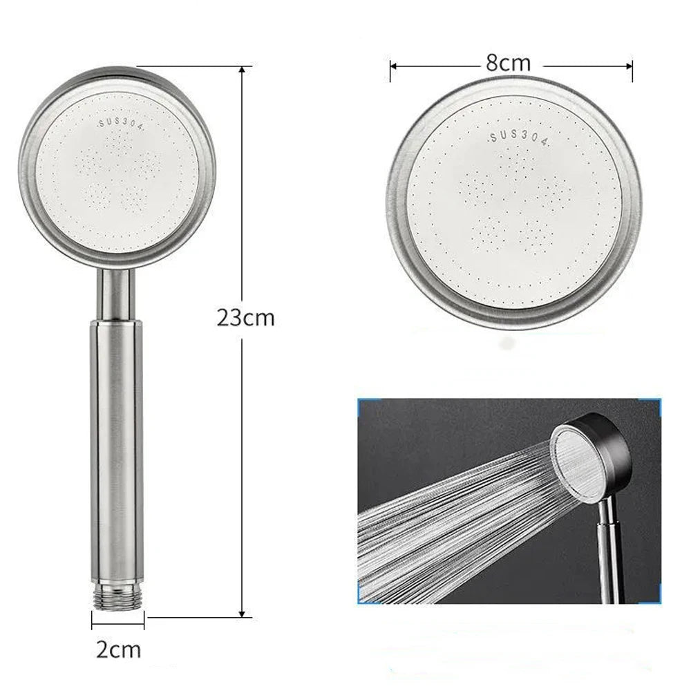 ShowerEase Stainless Steel Handheld Shower Set: Head, Holder & Hose