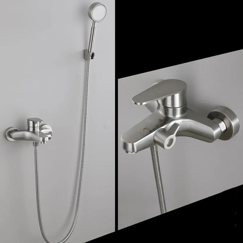 ShowerEase Wall Mounted Shower Faucet with Rotary or Pull-Up Diverter
