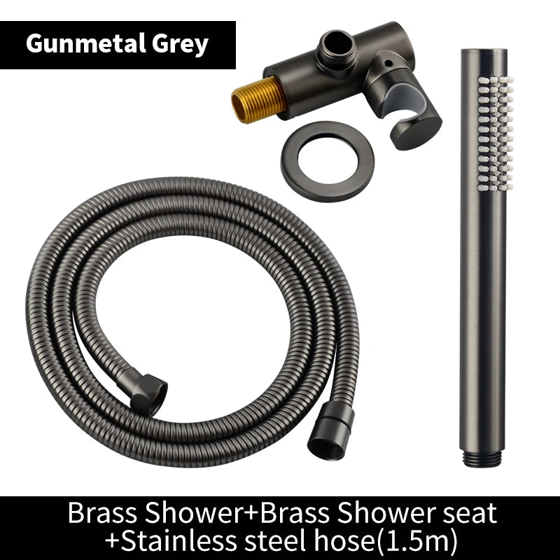 ShowerEase Solid Brass Hand Shower Kit – Wall Mount Sprayer Set with Hose