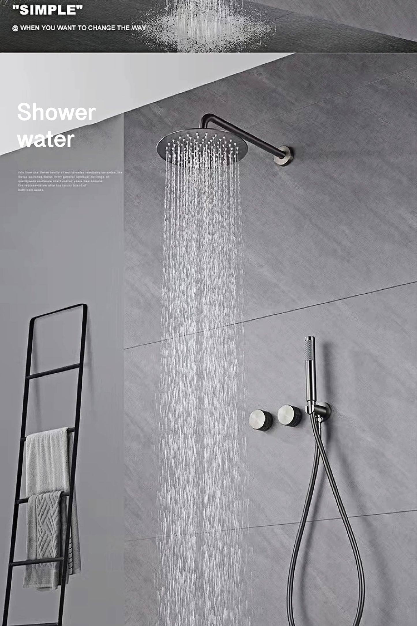 ShowerEase Luxury Gun Brass Shower System – Dual Handle Design