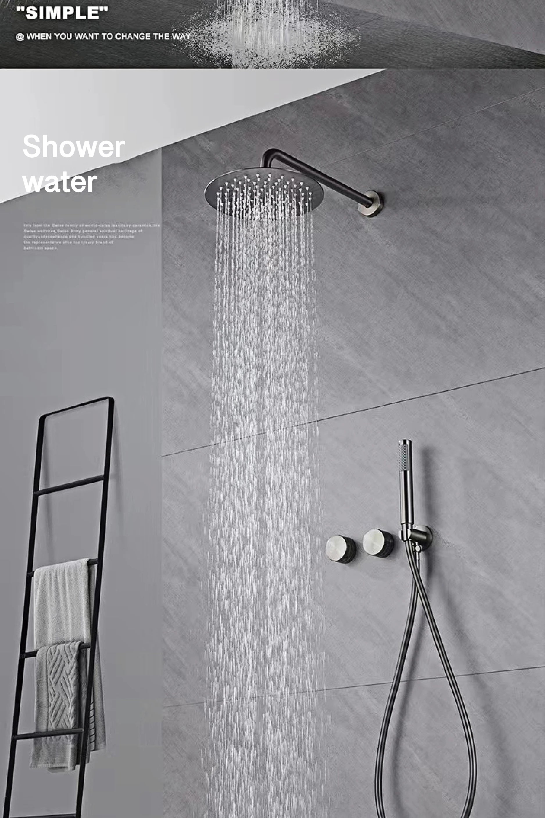 ShowerEase Luxury Gun Brass Shower System – Dual Handle Design