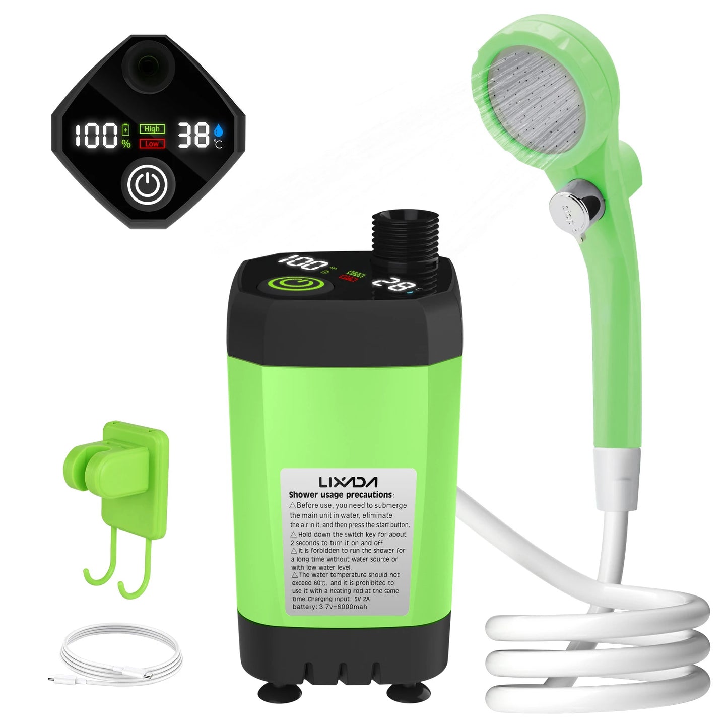ShowerEase Portable Camping Shower Pump – Digital Display