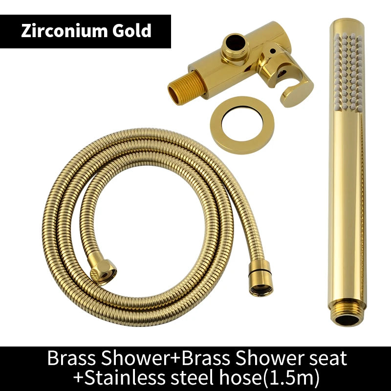 ShowerEase Solid Brass Hand Shower Kit – Wall Mount Sprayer Set with Hose