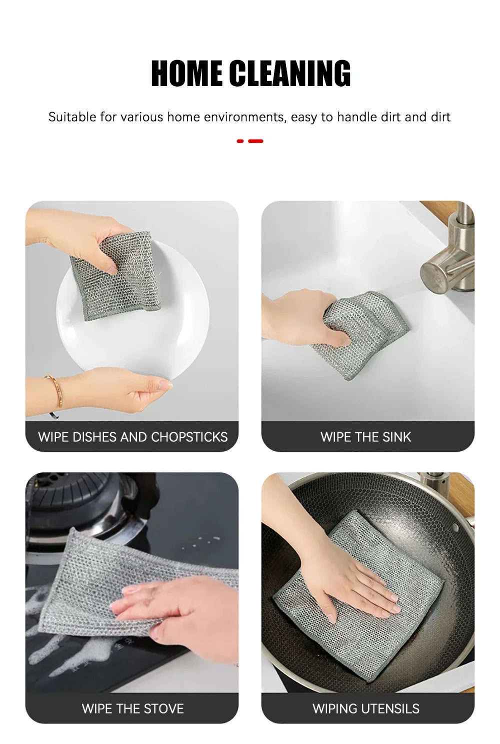 ShowerEase Magic Dishcloth - Silver Wire Cleaning Cloth