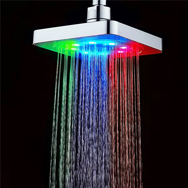 ShowerEase Square LED Shower Head Bathroom Rainfall