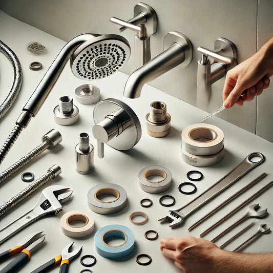 Unassembled shower components