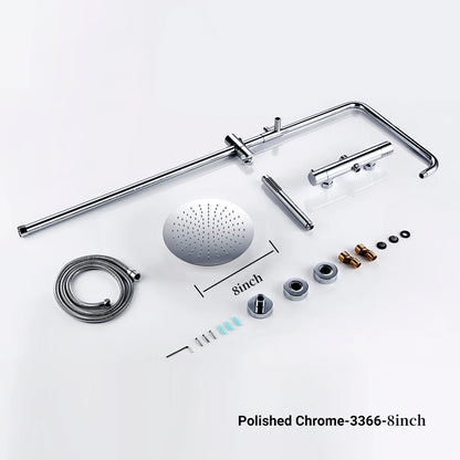 ShowerEase - Wall-Mounted Thermostatic Valve System, Brass Shower Set