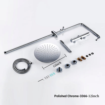 ShowerEase - Wall-Mounted Thermostatic Valve System, Brass Shower Set