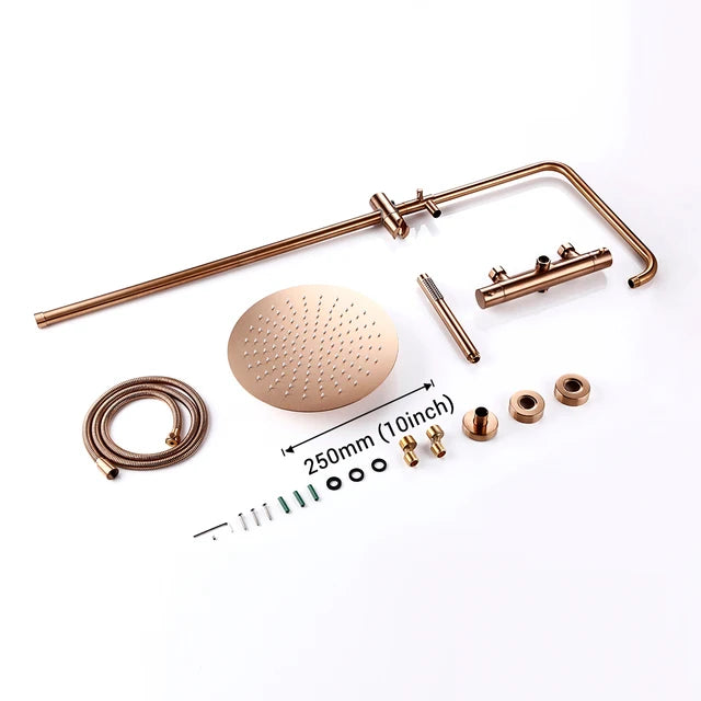 ShowerEase - Wall-Mounted Thermostatic Valve System, Brass Shower Set