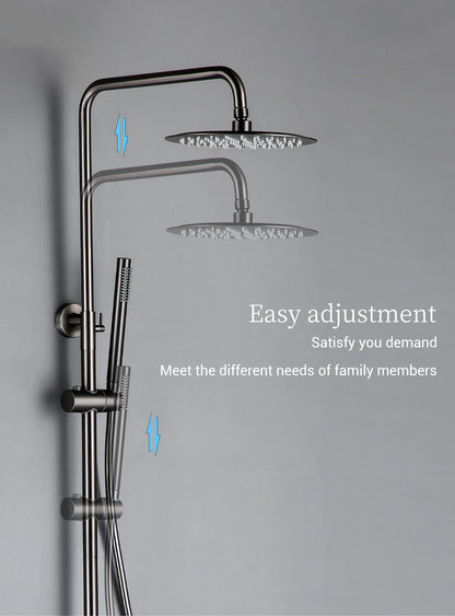 ShowerEase - Wall-Mounted Thermostatic Valve System, Brass Shower Set