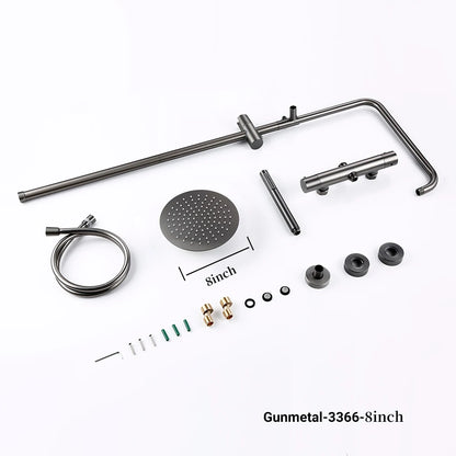 ShowerEase - Wall-Mounted Thermostatic Valve System, Brass Shower Set