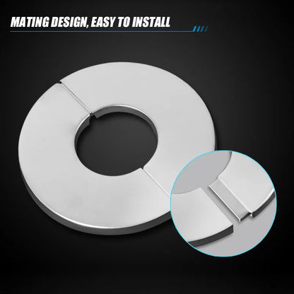 ShowerEase Self-Adhesive Round Faucet Escutcheon Covers - Stainless Steel