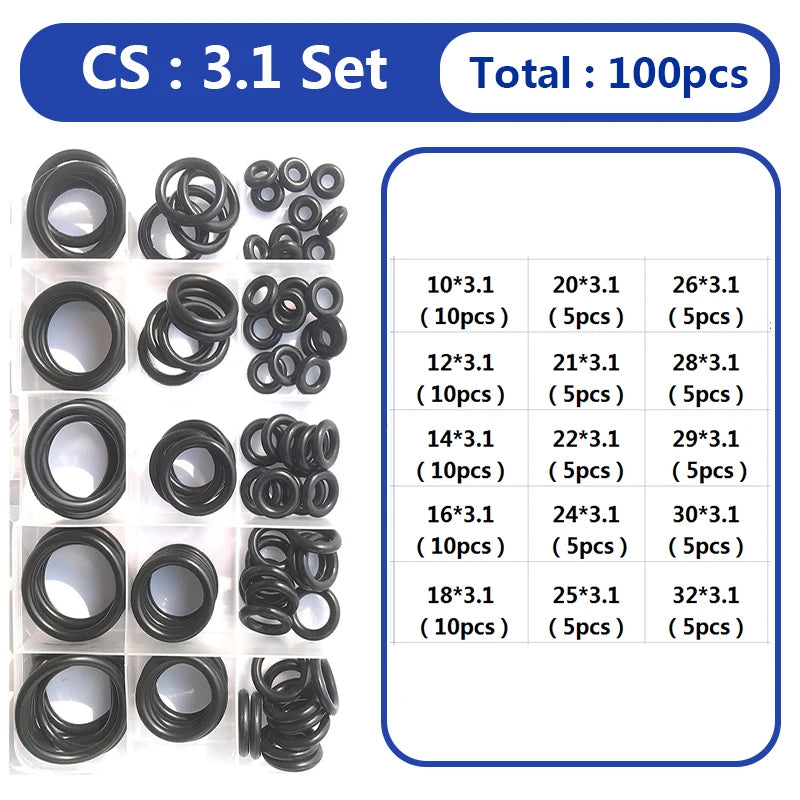 ShowerEase O-Ring Rubber Seal Set - Mixed Sizes Waterproof Seal Ring