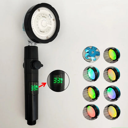 ShowerEase Smart LED Temperature Display Shower Head - High Pressure Rainfall with Color Alert