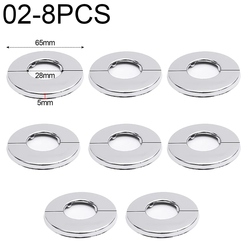 ShowerEase Self-Adhesive Round Faucet Escutcheon Covers - Stainless Steel
