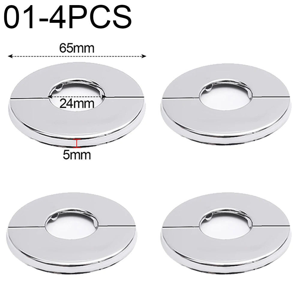 ShowerEase Self-Adhesive Round Faucet Escutcheon Covers - Stainless Steel