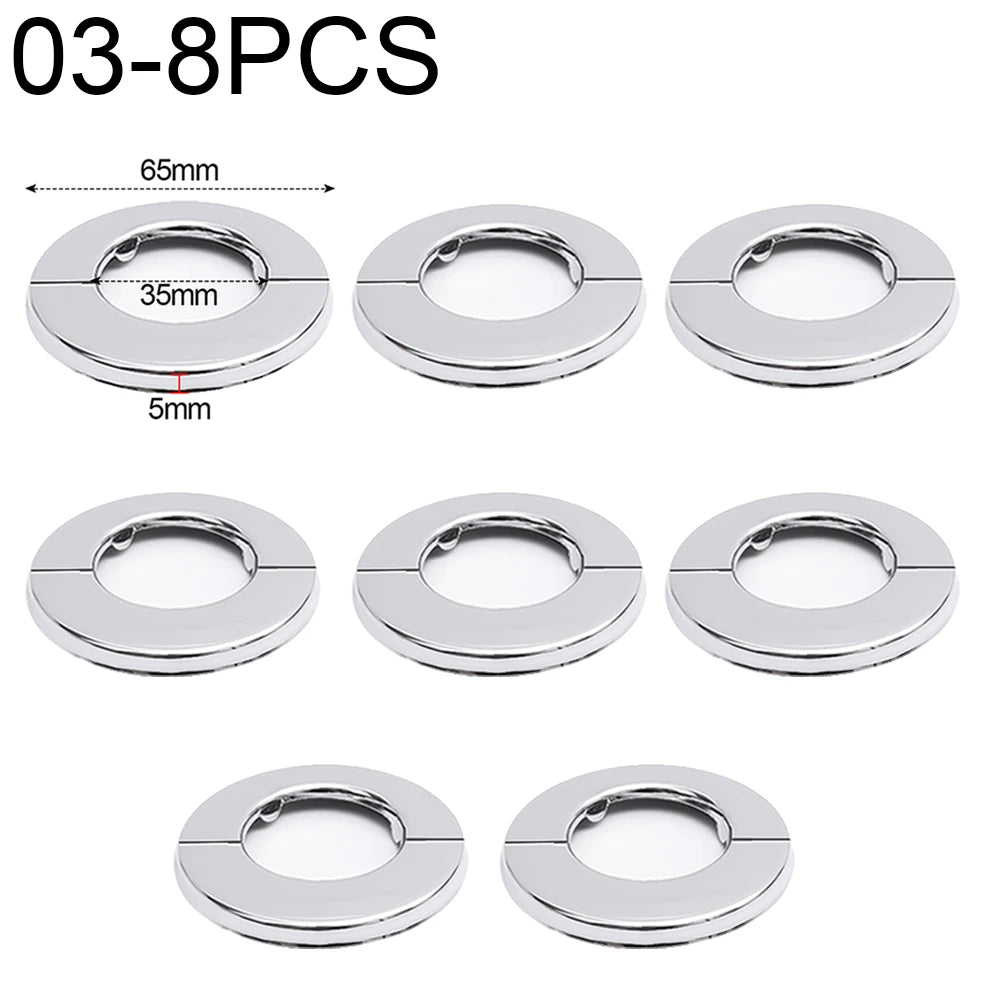 ShowerEase Self-Adhesive Round Faucet Escutcheon Covers - Stainless Steel