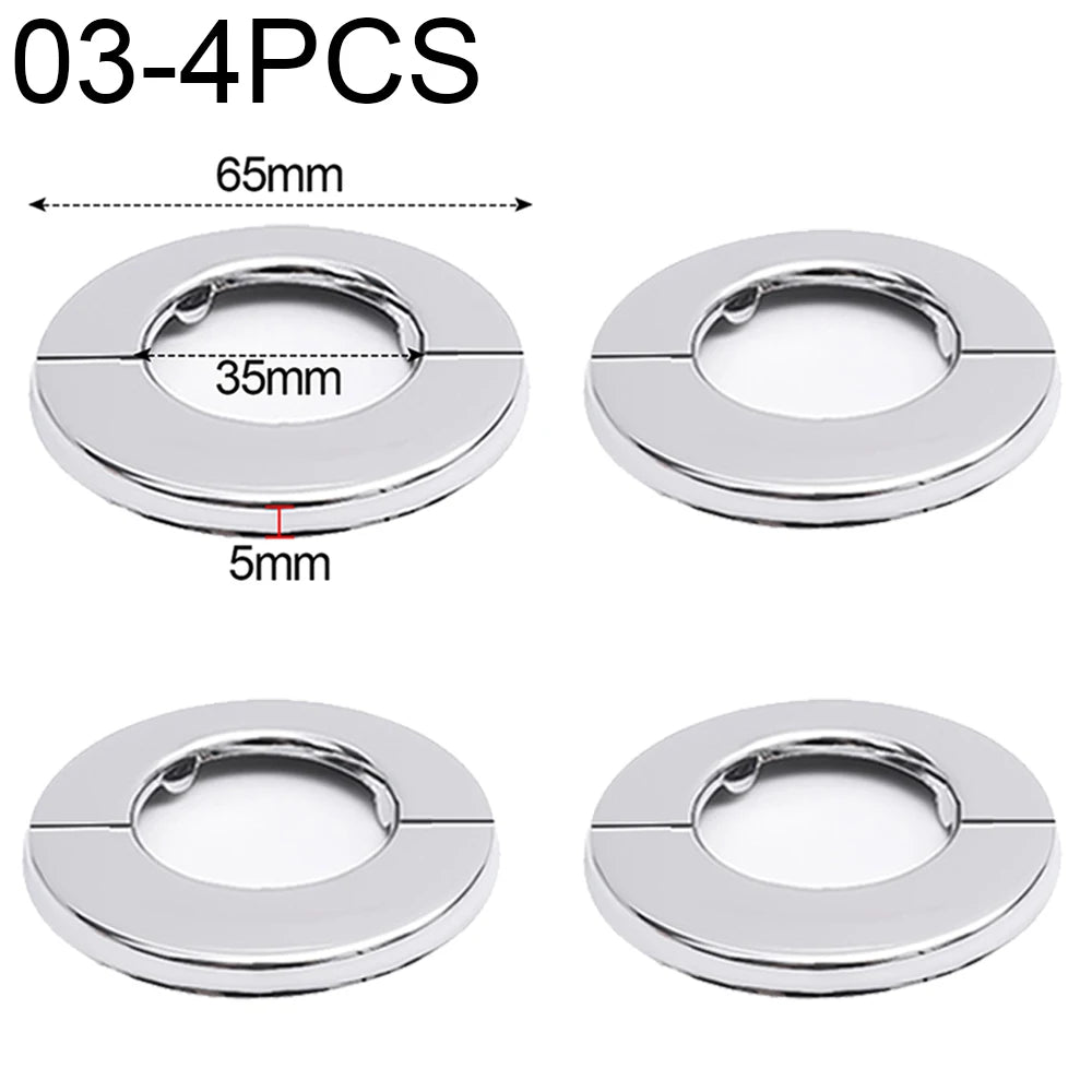 ShowerEase Self-Adhesive Round Faucet Escutcheon Covers - Stainless Steel
