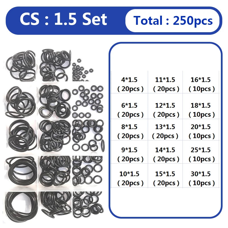 ShowerEase O-Ring Rubber Seal Set - Mixed Sizes Waterproof Seal Ring