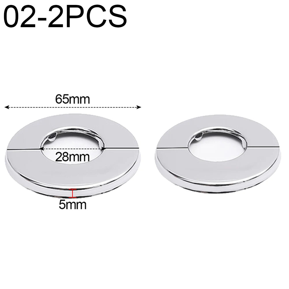 ShowerEase Self-Adhesive Round Faucet Escutcheon Covers - Stainless Steel