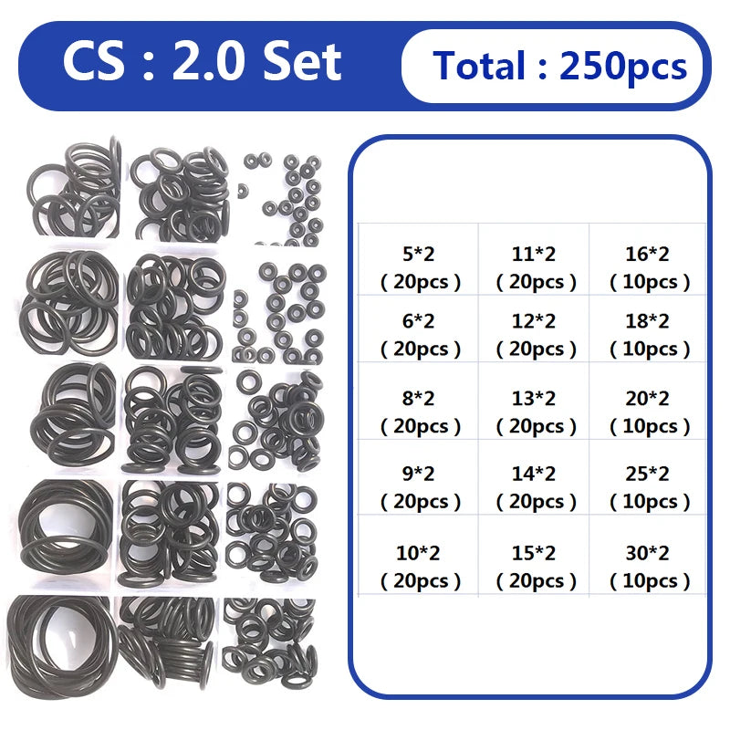 ShowerEase O-Ring Rubber Seal Set - Mixed Sizes Waterproof Seal Ring